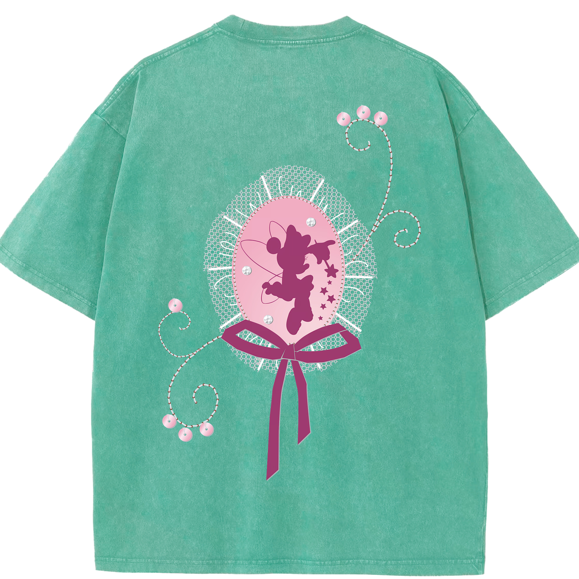 （画像用） ミッキーマウス Mickey Mouse 綿100% ヴィンテージ風 半袖Tシャツ（背面プリント）